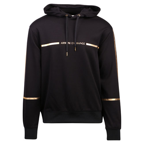 Mens Black Gold Centre Logo Hoodie 107246 by Armani Exchange from Hurleys