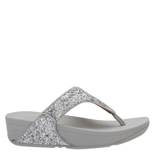 Womens Silver Lulu Glitter Toe Post Sandals 59592 by FitFlop from Hurleys