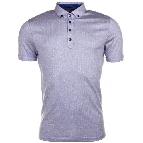 Mens Light Blue Tomaso Jacquard Spot S/s Polo Shirt 61411 by Ted Baker from Hurleys