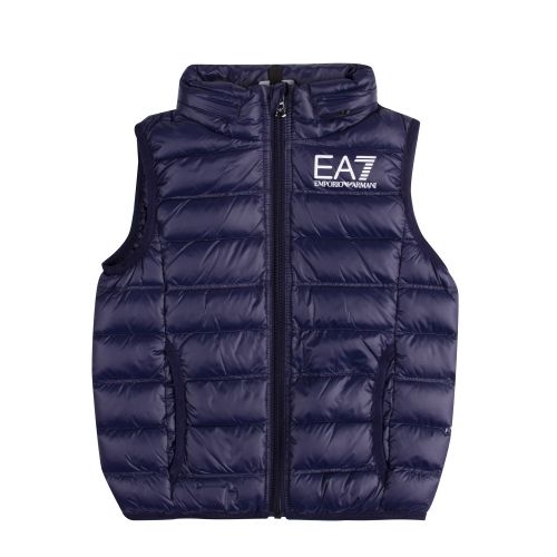 Boys Navy Mountain Down Light Gilet 57348 by EA7 from Hurleys