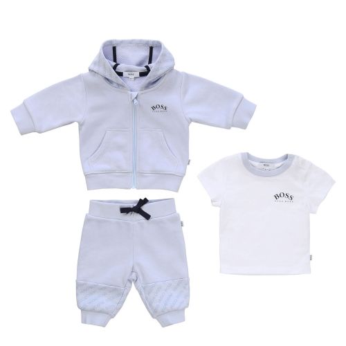 Baby Pale Blue 3 Piece Tracksuit Set 55898 by BOSS from Hurleys