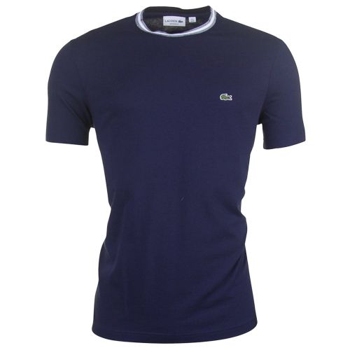 Mens Navy Taped Crew S/s Tee Shirt 71274 by Lacoste from Hurleys