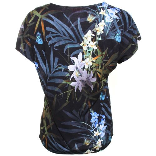 Womens Black Sazia Twilight Floral Printed S/s Tee Shirt 7576 by Ted Baker from Hurleys