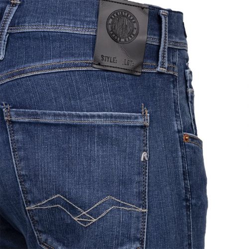 Mens Mid Blue Anbass Hyperflex Slim Fit Jeans 102245 by Replay from Hurleys