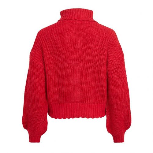 Womens Barbados Cherry Vikilan Scallop Knitted Jumper 98979 by Vila from Hurleys