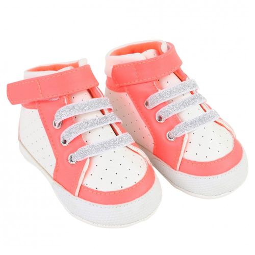 Baby Pink & White Perforated Trainers 33009 by Billieblush from Hurleys