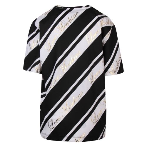 Womens Black Logo Stripe S/s T Shirt 57942 by Love Moschino from Hurleys