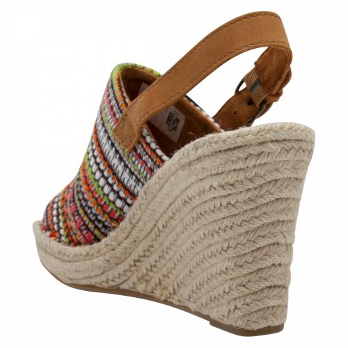 Womens Red Multi Monica Woven Jute Wedges 41487 by Toms from Hurleys