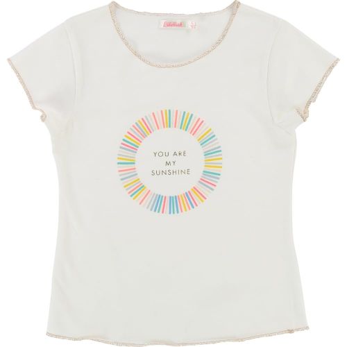 Girls White Sunshine S/s T Shirt 22159 by Billieblush from Hurleys