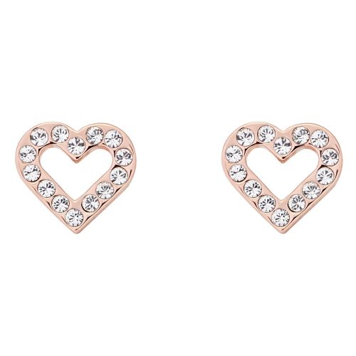 Womens Rose Gold & Crystal Edesiah Enchanted Heart Stud Earrings 24478 by Ted Baker from Hurleys