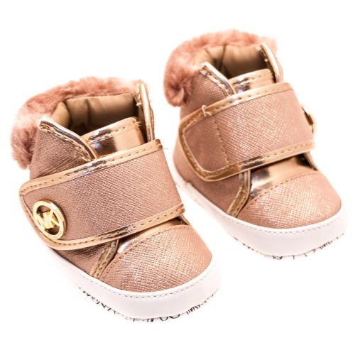 Baby Rose Gold Zia Nell Hi Top Trainers (16-19) 68764 by Michael Kors from Hurleys
