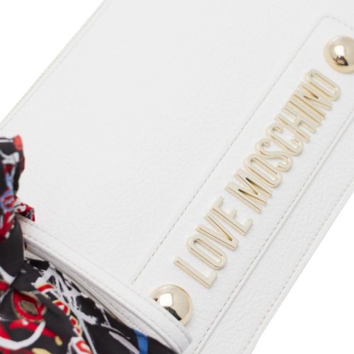 Womens White Tumbled Leather Clutch Bag 26974 by Love Moschino from Hurleys