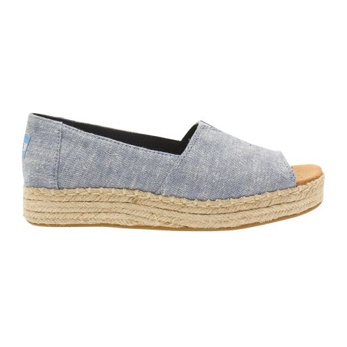 Womens Blue Slub Chambray Espadrilles 8666 by Toms from Hurleys