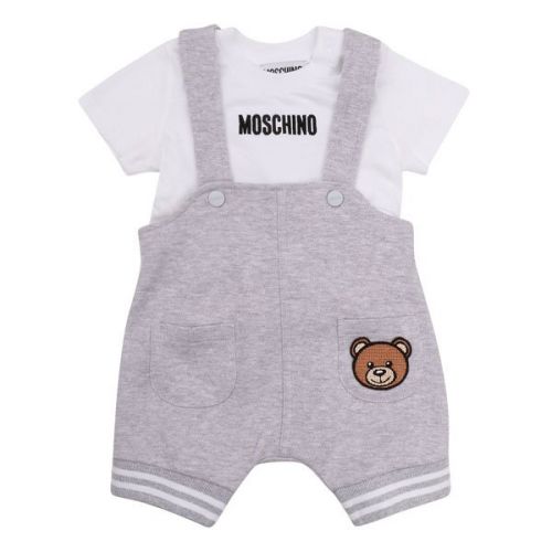 Baby Grey Toy Dungaree Set 107659 by Moschino from Hurleys