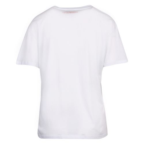 Womens White Large Logo S/s T Shirt 55400 by Emporio Armani from Hurleys