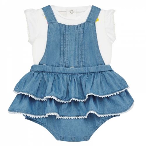 Baby Light Blue Denim Ruffle Dress Outfit 58178 by Mayoral from Hurleys