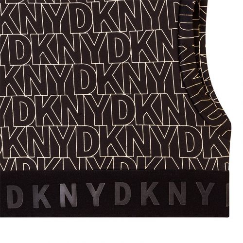 Girls Black Logo Print Crop Top 104512 by DKNY from Hurleys