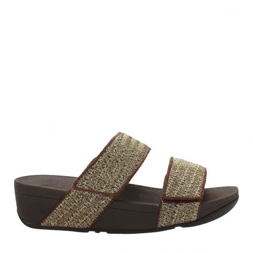 Womens Bronze Mina Glitter Weave Slides 92370 by FitFlop from Hurleys