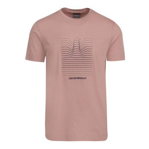 Mens Dusky Pink Layered Eagle S/s T Shirt 87474 by Emporio Armani from Hurleys
