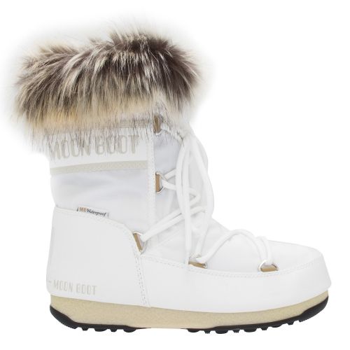 Womens White Monaco Low WP 2 Boots 52612 by Moon Boot from Hurleys