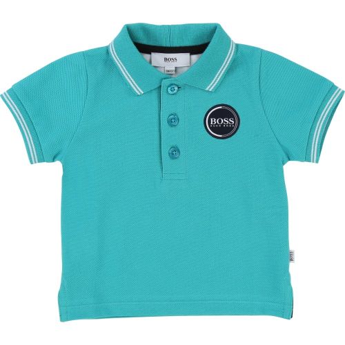 Boys Turquoise Tipped Logo S/s Polo Shirt 19706 by BOSS from Hurleys