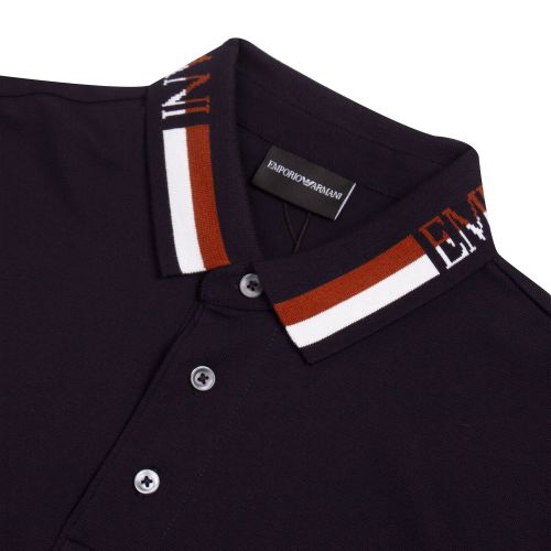 Mens Navy Tipped Branded S/s Polo Shirt 77945 by Emporio Armani from Hurleys