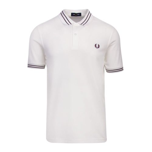 Mens Snow White Textured Panel S/s Polo Shirt 87924 by Fred Perry from Hurleys