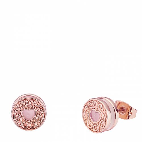 Womens Rose Gold/Mid Pink Brenaa Biscuit Button Studs 40586 by Ted Baker from Hurleys