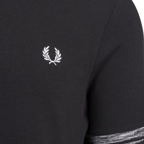 Mens Black Space Dye Tipped S/s T Shirt 97644 by Fred Perry from Hurleys