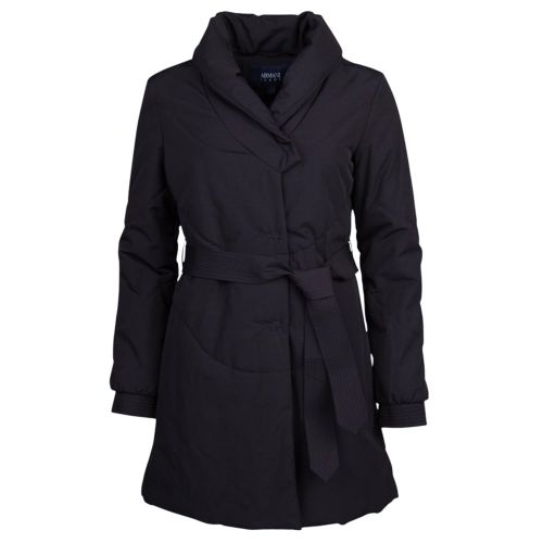 Womens Black Collar Puffer Coat 70255 by Armani Jeans from Hurleys