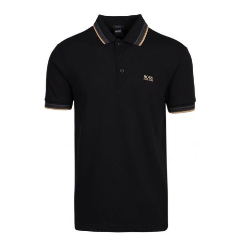 Athleisure Mens Black Paddy Regular Fit S/s Polo Shirt 96457 by BOSS from Hurleys