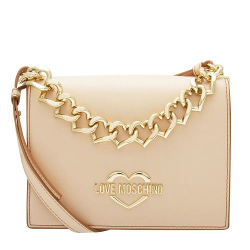 Womens Natural Heart Chain Crossbody Bag 88988 by Love Moschino from Hurleys