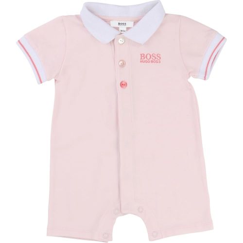 Baby Pink Polo Romper 7377 by BOSS from Hurleys