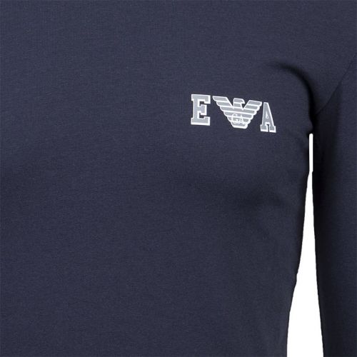 Mens Navy Bold Monogram Slim Fit L/s T Shirt 101515 by Emporio Armani Bodywear from Hurleys