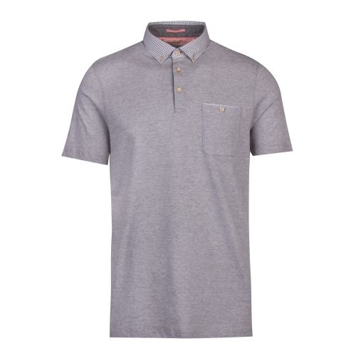 Mens Grey Marl Crikat S/s Woven Collar Polo Shirt 46827 by Ted Baker from Hurleys