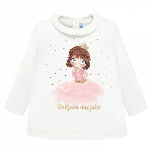 Infant Natural/Rose Princess Petals L/s T Shirt 48386 by Mayoral from Hurleys