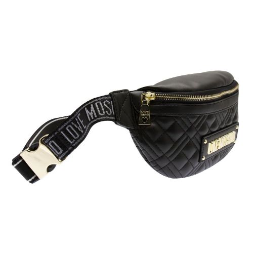 Womens Black Diamond Quilted Bumbag 81580 by Love Moschino from Hurleys