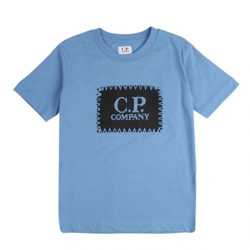 Boys Blue Heaven Printed Label S/s T Shirt 95569 by C.P. Company Undersixteen from Hurleys