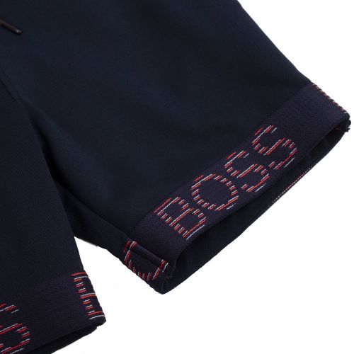 Boys Navy Logo Trim Sweat Shorts 86288 by BOSS from Hurleys