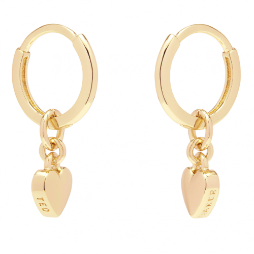 Womens Gold Tone Harrye Heart Huggie Earrings 98415 by Ted Baker from Hurleys