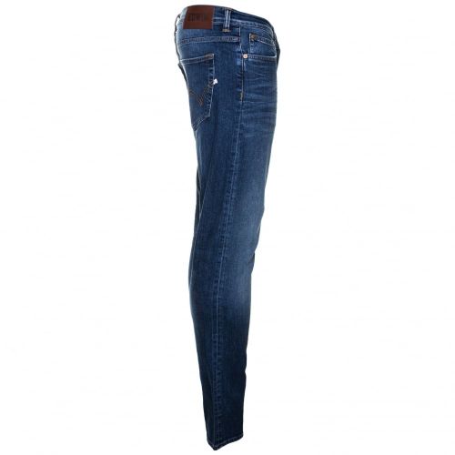 Mens 11oz F8.M5 Blue Mid Trip Wash ED-80 Slim Tapered Fit Jeans 31300 by Edwin from Hurleys