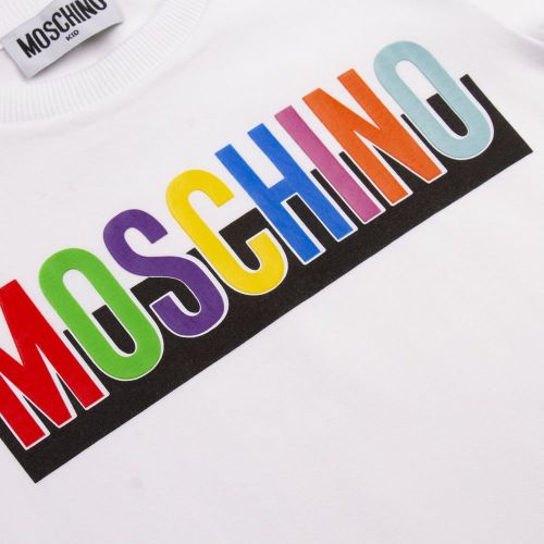 Boys White Colour Logo S/s T Shirt 84098 by Moschino from Hurleys