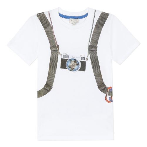 Boys White Adalbert Backpack S/s T Shirt 53705 by Paul Smith Junior from Hurleys