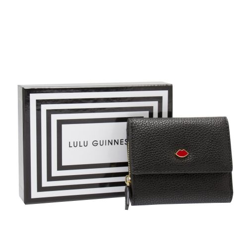 Womens Black Jodie Lip Pin Small Purse 47412 by Lulu Guinness from Hurleys
