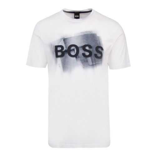 Casual Mens White Tlogo Graphic S/s T Shirt 93887 by BOSS from Hurleys