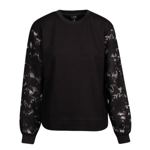 Womens Black Letss Burnout Sleeve Sweat Top 79771 by Ted Baker from Hurleys