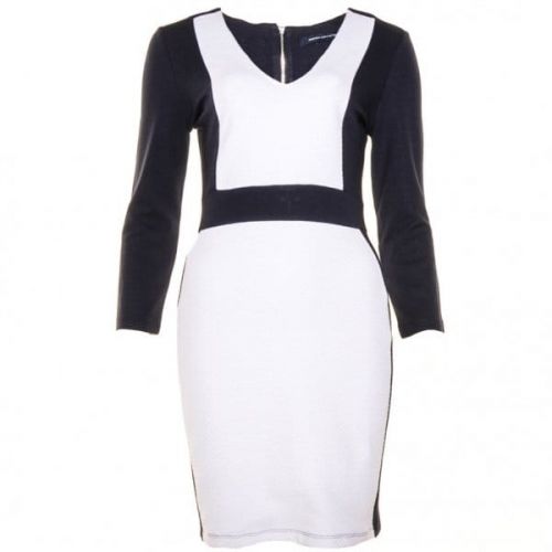 Womens Utility Blue & Winter White Textured Bodycon Dress 66346 by French Connection from Hurleys