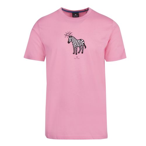 Mens Powder Pink Halo Zebra S/s T Shirt 60423 by PS Paul Smith from Hurleys