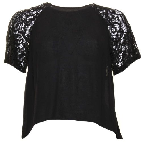 Womens Black Taza Lace & Drape Back Top 39742 by French Connection from Hurleys