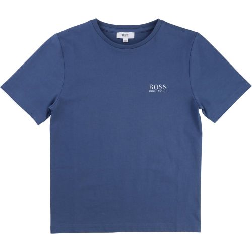 Boys Blue Small Logo S/s Tee Shirt 7485 by BOSS from Hurleys